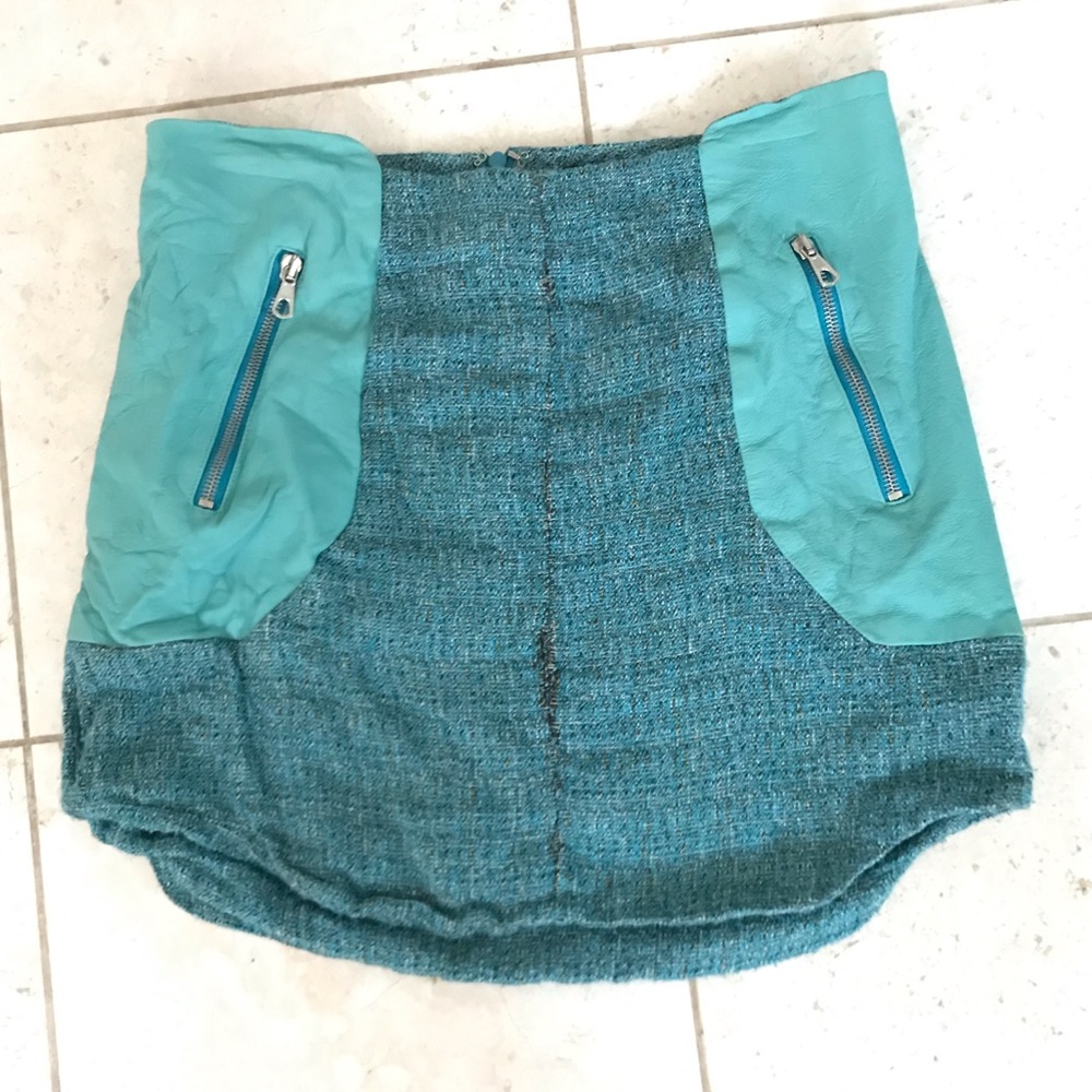 Rag and Bone Tweed and faux leather skirt. Sz 6 - Picture 3 of 5